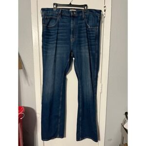 Blue Ranchwear Mens Straight Leg Jeans Blue Medium Wash 42x32 Stretch Denim
